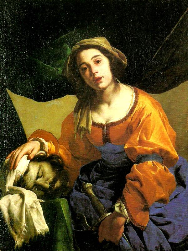 Bernardo Cavallino judit med holofernes huvud oil painting picture